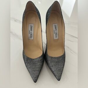Jimmy Choo ABEL sparkle gunmetal pump